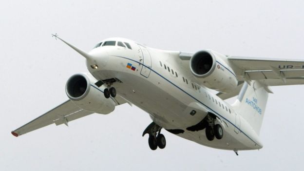 An Antonov An-148 airplane takes off from Kiev, Ukraine, 17 December 2004